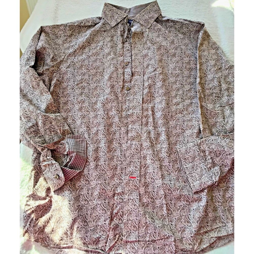 Cremieux Mens L Paisley Patterned Long Sleeve Button Up Shirt